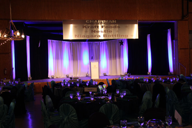 stage of events at a fundraising event